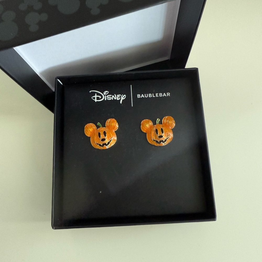 BaubleBar Disney Halloween Jack-o-lantern Pumpkin Earrings - Orange and Black